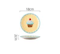 JINGYAN Piatto da Pranzo Tableware Dinner Plate Cake Series Tableware Cup Plate Salad Bowl And Plate Combination Household(Yellow)