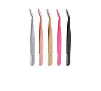 JINGYAN Pinzette False Eyelash Tweezers Fake Eye Lash Applicator Extension Curler Nipper Auxiliary Clip Clamp Makeup Forceps Tools(Schwarz)