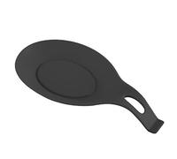 JINGYAN Porta cucchiaio Silicone Insulation Spoon Rest Heat Resistant Placemat Drink Glass Coaster Tray Spoon Pad Eat Mat Pot Holder Kitchen Accessories(Schwarz)