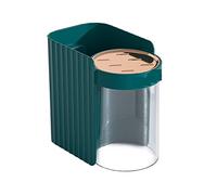 JINGYAN Porta spazzolini Wall-mounted magnetic suction toothbrush cup holder bathroom upside down asphalt comb toothpaste shelving gargle cup wash set(Green)