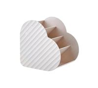 JINGYAN Portapenne Heart-Shaped Storage Box Desktop Makeup Brush Pen Container Small Parts Clutter(WHITE)