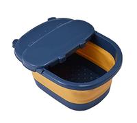 JINGYAN Prodotti per pediluvio Folding Bucket over Calf Household Insulation Feet Bathing Tub Bedroom Basin Portable Massage Feet-Washing Thickened(Yellow)