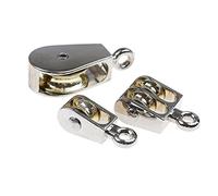 JINGYAN Pulegge Metal Sheave Zinc Alloy Fixed Pulley Crown Block And Tackle Lifting Wheel Mini Single/Double(Single pulley 52mm)