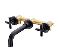 JINGYAN Rubinetti a tocco Double-handle wall-mounted bathroom faucet sink hot and cold basin mixer(C)