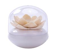 JINGYAN Scatola Porta stuzzicadenti Cotton Swab Holder Flower Design Storage Container Toothpicks Organizer Tube with Dust Cover(White)