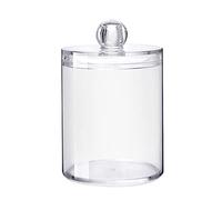 JINGYAN Scatola Porta stuzzicadenti Makeup Box Organizer Clear Stand Round Cotton Swab Toothpick Dispenser Holder Plastic Container for Bedroom Livingroom