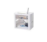 JINGYAN Scatole portaoggetti Grande Cavo di stoccaggio del Router Wireless Power Plus Bracket Metallica Scatola di immagazzinaggio Plastica Scaffale da Parete Appeso Bracket Box(White)