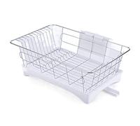 JINGYAN Scolapiatti Dish Drying Rack Drainboard Tray Counter Top Glass Utensil Organizer Drainer(White)