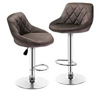 JINGYAN Sgabelli da bar Cushion Bar Stool Swivel Height Adjustable Chair Leather With Footrest Armrest Home Office Kitchen(03)