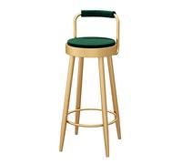 JINGYAN Sgabelli da bar High stool wrought iron bar chair backrest household high furniture(Green)