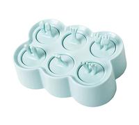 JINGYAN Stampi per gelato Lovely ice cream silica gel mold handmade stick with cover DIY kitchen tools summer accessories(Blue)