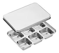 JINGYAN Stampi per ghiaccio Stainless Steel Ice Cube Tray With Lid Super Easy Release Molds,Durable And Dishwasher Safe For Cocktail,Freezer