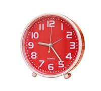 JINGYAN Sveglia 5 Inch Candy-colored Non-ticking Portable Alarm Clock With Night Light(Schwarz)