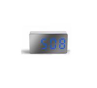 JINGYAN Sveglia Led Mini Mirror Alarm Clock Home Furnishings Electronic Watch Desk Digital Bedroom Decoration Table And Accessory Smart Hour(Word-blue)