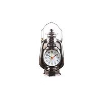 JINGYAN Sveglia Retro Style Kerosene Lamp Alarm Clock Plastic Bedside Clocks For Desktop Living Room Home Decoration Random Color(Schwarz)