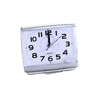 JINGYAN Sveglia Small Alarm Clock Snooze Silent Sweeping Wake Up Morning Table Clock Battery Powered Compact Portable Travel Alarm Watch(White)