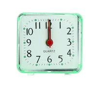 JINGYAN Sveglia Square Small Bed Alarm Clock Transparent Case Compact Travel Alarm ClockStudent Table Desk Clock Home(Green)