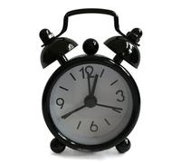 JINGYAN Sveglie Mini Alarm Clock Electronic Round Number Double Bell Desk Table Digital Quartz Clock Home Decoration Retro Portable Cute Durable(Schwarz)