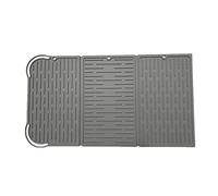JINGYAN Tappetini per lavello Big Silicone Dish Drying Mat Drainer Mat Heat Resistant Counter Top Mat Sink Non Slip Dish Draining Tool Grey(Grey)