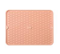 JINGYAN Tappetini per lavello Foldable Insulated Soft Rubber Dishes Protector Sink Mat Table Kitchen Home Anti Slip Drying Dishes Drain Mat Kitchen Sink Mat(Pink)