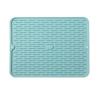 JINGYAN Tappetini per lavello Foldable Insulated Soft Rubber Dishes Protector Sink Mat Table Kitchen Home Anti Slip Drying Dishes Drain Mat Kitchen Sink Mat(Green)