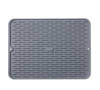 JINGYAN Tappetini per lavello Foldable Insulated Soft Rubber Dishes Protector Sink Mat Table Kitchen Home Anti Slip Drying Dishes Drain Mat Kitchen Sink Mat(Grey)