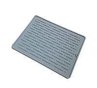 JINGYAN Tappetini per lavello New Drain Mat Kitchen Silicone Dish Drainer Tray Large Sink Drying Worktop Organizer Drying Mats for Dishes Tableware(Grey)