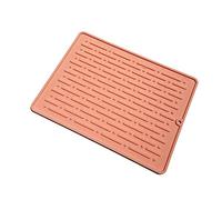 JINGYAN Tappetini per lavello New Drain Mat Kitchen Silicone Dish Drainer Tray Large Sink Drying Worktop Organizer Drying Mats for Dishes Tableware(Pink)