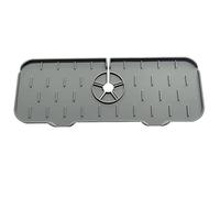 JINGYAN Tappetini per lavello Reusable Bathroom Silicone Faucet Handle Drip Catcher Tray Faucet Mat Drain Pad Splash Pad Kitchen Sink Countertop Protector(Grey)