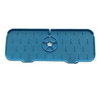 JINGYAN Tappetini per lavello Reusable Bathroom Silicone Faucet Handle Drip Catcher Tray Faucet Mat Drain Pad Splash Pad Kitchen Sink Countertop Protector(Blue)