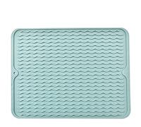 JINGYAN Tappetini per lavello Silicone Drying Mat for Dishes Easy Clean Eco-Friendly Heat-Resistant for Kitchen Counter Or Sink Anti Slip(Green)