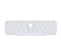 JINGYAN Tappetini per lavello Silicone Faucet Mat Kitchen Sink Handle Drip Catcher Tray Sink Splash Countertop Protector Drain Pad Bathroom Kitchen Gadgets(White)