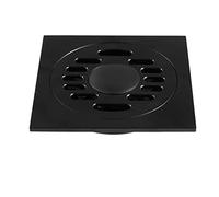JINGYAN Tappo per scarico lavello Black Solid Brass Square Deodorant Floor Drain Bathroom Invisible Shower