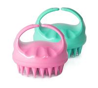 JINGYAN Tappo per scarico lavello Pettine per massaggio del cuoio capelluto in silicone per testa Shampoo per il corpo per lavaggio dei capelli Spazzola per la pulizia Scrubber per doccia(Green)