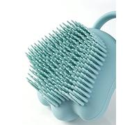 JINGYAN Tappo per scarico lavello Spazzola per il bagno in silicone con artiglio di sfregamento Spazzola per shampoo per massaggi domestici Spazzola per sfregamento della schiena in schiuma(Blue)