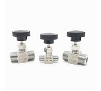 JINGYAN Valvole a sfera Adjustable Needle Valve Male Thread Stainless Steel Flow Control Crane Straight Needle Valve(1/4")