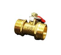 JINGYAN Valvole a sfera Brass Ball Valve Male Thread Ball Valve Brass Connector Joint Copper Pipe Fitting Coupler Adapter(3/8")