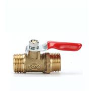 JINGYAN Valvole a sfera Brass Ball Valve Male To Male Thread With Red Lever Handle Connector Joint Pipe Fitting Coupler Adapter(1/8")