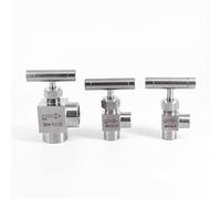 JINGYAN Valvole a sfera Female Male Elbow Degree Needle Valve Crane Stainless Flow Control With One-Shape Handle(1/8",FEMALE TO FEMALE_NPT)