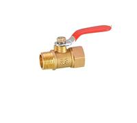 JINGYAN Valvole a sfera Red Handle Small Ball Valve Copper Thickened Pagoda Intubation Inner Wire Outer Teeth Switch Straight Valve(FC-1-2)