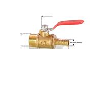 JINGYAN Valvole a sfera Red Handle Small Ball Valve Copper Thickened Pagoda Intubation Inner Wire Outer Teeth Switch Straight Valve(FC-1-6)