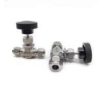 JINGYAN Valvole a sfera Stainless Steel Die Forging Double Ferrule Needle Valve Instrument Air Source Pipe Flow Regulating Valve(10 mm)