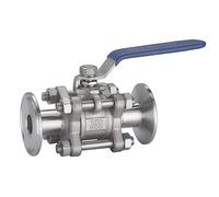 JINGYAN Valvole a sfera Stainless Steel Sanitary Ball Valve Three Piece Tri Clamp Ferrule Type Ball Valve(3/4")