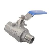 JINGYAN Valvole a sfera Thread Stainless Steel Way Ball Valve Water Pipe Fitting(1-1/2")