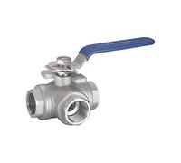 JINGYAN Valvole a sfera Three Way Stainless Steel Thread Ball Valve T-type L-type(1-1/4",L Type)
