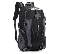 JINGYAN Zaini da esterno Quality Nylon Waterproof Travel Backpacks Men Climbing Bags Hiking Backpack Outdoor Sport School Bag Women(Schwarz)