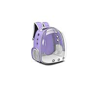 JINGYAN Zaini per Cani Cat Bag Outdoor Pet Bag Carriers Space Capsule Backpack Breathable Portable Travel Transparent Bag for Small Dogs Cats(Purple)