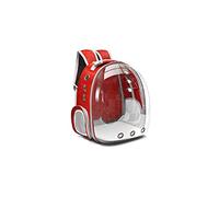 JINGYAN Zaini per Cani Cat Bag Outdoor Pet Bag Carriers Space Capsule Backpack Breathable Portable Travel Transparent Bag for Small Dogs Cats(Rouge)