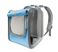JINGYAN Zaini per Cani Cat Carrier Bag Outdoor Pet Carrier Backpack Breathable Foldable Travel Pet Cat Bag with Safety Zippers Suitable Small Cats Dog(Blue)