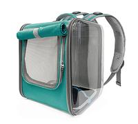JINGYAN Zaini per Cani Cat Carrier Bag Outdoor Pet Carrier Backpack Breathable Foldable Travel Pet Cat Bag with Safety Zippers Suitable Small Cats Dog(Green)